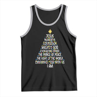 Christian Christmas Tank Top Jesus Wonderful Counselor Mighty God Xmas Tree - Wonder Print Shop