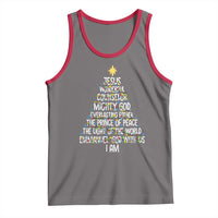 Christian Christmas Tank Top Jesus Wonderful Counselor Mighty God Xmas Tree - Wonder Print Shop