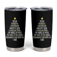 Christian Christmas Tumbler Cup Jesus Wonderful Counselor Mighty God Xmas Tree - Wonder Print Shop