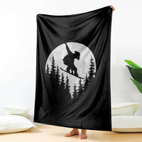 Funny Snowboard Cowboy Moon Snowboarding Winter Sports Throw Blanket - Wonder Print Shop