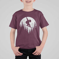 Funny Snowboard Cowboy Moon Snowboarding Winter Sports T Shirt For Kid - Wonder Print Shop