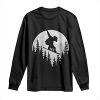 Funny Snowboard Cowboy Moon Snowboarding Winter Sports Long Sleeve Shirt - Wonder Print Shop