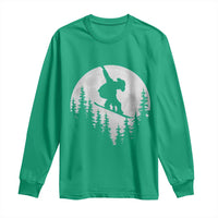 Funny Snowboard Cowboy Moon Snowboarding Winter Sports Long Sleeve Shirt - Wonder Print Shop