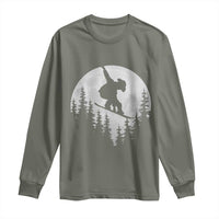 Funny Snowboard Cowboy Moon Snowboarding Winter Sports Long Sleeve Shirt - Wonder Print Shop