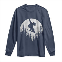 Funny Snowboard Cowboy Moon Snowboarding Winter Sports Long Sleeve Shirt - Wonder Print Shop
