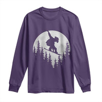 Funny Snowboard Cowboy Moon Snowboarding Winter Sports Long Sleeve Shirt - Wonder Print Shop