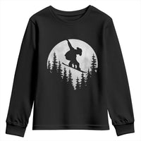 Funny Snowboard Cowboy Moon Snowboarding Winter Sports Youth Sweatshirt - Wonder Print Shop
