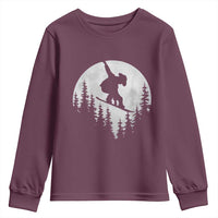 Funny Snowboard Cowboy Moon Snowboarding Winter Sports Youth Sweatshirt - Wonder Print Shop