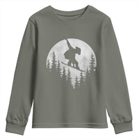 Funny Snowboard Cowboy Moon Snowboarding Winter Sports Youth Sweatshirt - Wonder Print Shop