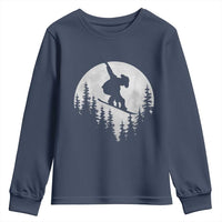 Funny Snowboard Cowboy Moon Snowboarding Winter Sports Youth Sweatshirt - Wonder Print Shop