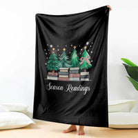 Funny Christmas Book Throw Blanket Season Readings Xmas Tree Bookworm Teacher Librarian - Wonder Print Shop