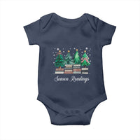 Funny Christmas Book Baby Onesie Season Readings Xmas Tree Bookworm Teacher Librarian - Wonder Print Shop