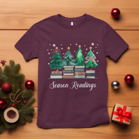 Funny Christmas Book T Shirt Season Readings Xmas Tree Bookworm Teacher Librarian - Wonder Print Shop