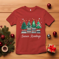 Funny Christmas Book T Shirt Season Readings Xmas Tree Bookworm Teacher Librarian - Wonder Print Shop