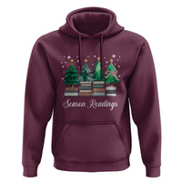 Funny Christmas Book Hoodie Season Readings Xmas Tree Bookworm Teacher Librarian - Wonder Print Shop