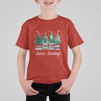 Funny Christmas Book T Shirt For Kid Season Readings Xmas Tree Bookworm Teacher Librarian - Wonder Print Shop