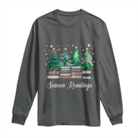 Funny Christmas Book Long Sleeve Shirt Season Readings Xmas Tree Bookworm Teacher Librarian - Wonder Print Shop