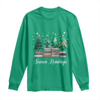 Funny Christmas Book Long Sleeve Shirt Season Readings Xmas Tree Bookworm Teacher Librarian - Wonder Print Shop