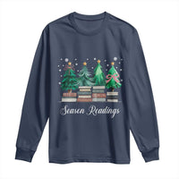 Funny Christmas Book Long Sleeve Shirt Season Readings Xmas Tree Bookworm Teacher Librarian - Wonder Print Shop