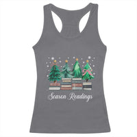 Funny Christmas Book Racerback Tank Top Season Readings Xmas Tree Bookworm Teacher Librarian - Wonder Print Shop