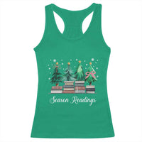 Funny Christmas Book Racerback Tank Top Season Readings Xmas Tree Bookworm Teacher Librarian - Wonder Print Shop