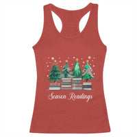 Funny Christmas Book Racerback Tank Top Season Readings Xmas Tree Bookworm Teacher Librarian - Wonder Print Shop