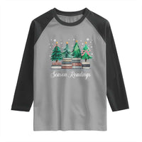Funny Christmas Book Raglan Shirt Season Readings Xmas Tree Bookworm Teacher Librarian - Wonder Print Shop