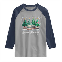 Funny Christmas Book Raglan Shirt Season Readings Xmas Tree Bookworm Teacher Librarian - Wonder Print Shop