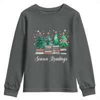Funny Christmas Book Youth Sweatshirt Season Readings Xmas Tree Bookworm Teacher Librarian - Wonder Print Shop