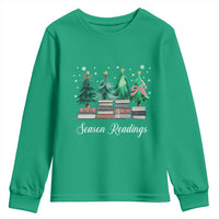 Funny Christmas Book Youth Sweatshirt Season Readings Xmas Tree Bookworm Teacher Librarian - Wonder Print Shop