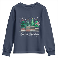 Funny Christmas Book Youth Sweatshirt Season Readings Xmas Tree Bookworm Teacher Librarian - Wonder Print Shop