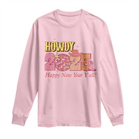 Howdy 2025 Long Sleeve Shirt Happy New Year Y'all Sparkling Cowgirl