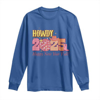 Howdy 2025 Long Sleeve Shirt Happy New Year Y'all Sparkling Cowgirl