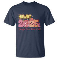 Howdy 2025 T Shirt Happy New Year Y'all Sparkling Cowgirl - Wonder Print Shop
