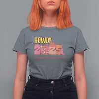 Howdy 2025 T Shirt For Women Happy New Year Y'all Sparkling Cowgirl - Wonder Print Shop