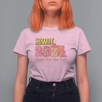 Howdy 2025 T Shirt For Women Happy New Year Y'all Sparkling Cowgirl - Wonder Print Shop