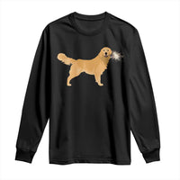 Funny Golden Retriever Dog New Year 2025 Fireworks Long Sleeve Shirt
