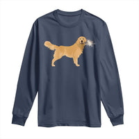 Funny Golden Retriever Dog New Year 2025 Fireworks Long Sleeve Shirt