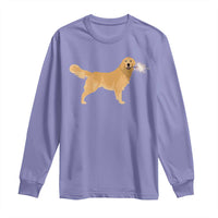 Funny Golden Retriever Dog New Year 2025 Fireworks Long Sleeve Shirt