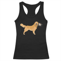 Funny Golden Retriever Dog New Year 2025 Fireworks Racerback Tank Top