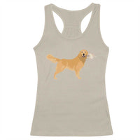 Funny Golden Retriever Dog New Year 2025 Fireworks Racerback Tank Top