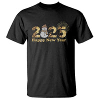 Hello 2025 Happy New Year T Shirt Fireworks Snowman - Wonder Print Shop
