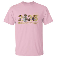 Hello 2025 Happy New Year T Shirt Fireworks Snowman - Wonder Print Shop
