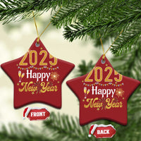Happy New Year 2025 Christmas Ornament New Year's Eve Party Family Matching - Wonder Print Shop