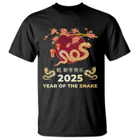 Chinese Lunar New Year 2025 Year Of The Snake T Shirt Cherry Blossom - Wonder Print Shop