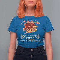 Chinese Lunar New Year 2025 Year Of The Snake T Shirt For Women Cherry Blossom - Wonder Print Shop