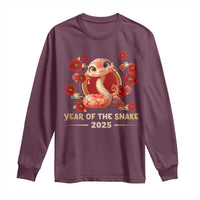 Happy Chinese New Year 2025 Long Sleeve Shirt Year Of The Snake Flowers