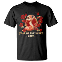 Happy Chinese New Year 2025 T Shirt Year Of The Snake Flowers - Wonder Print Shop