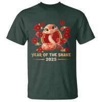 Happy Chinese New Year 2025 T Shirt Year Of The Snake Flowers - Wonder Print Shop