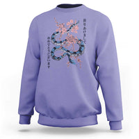 Happy Japanese New Year 2025 Sweatshirt Year Of The Snake Sakura Cherry Blossom - Wonder Print Shop